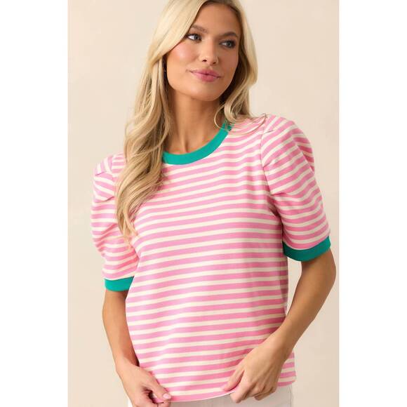 ENTRO Tops - NEW ENTRO beka top in pink stripe